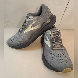 Brooks Ghost 16 Men's US Size 9 D Grey Lime Running Shoes Sneakers 1104181D040